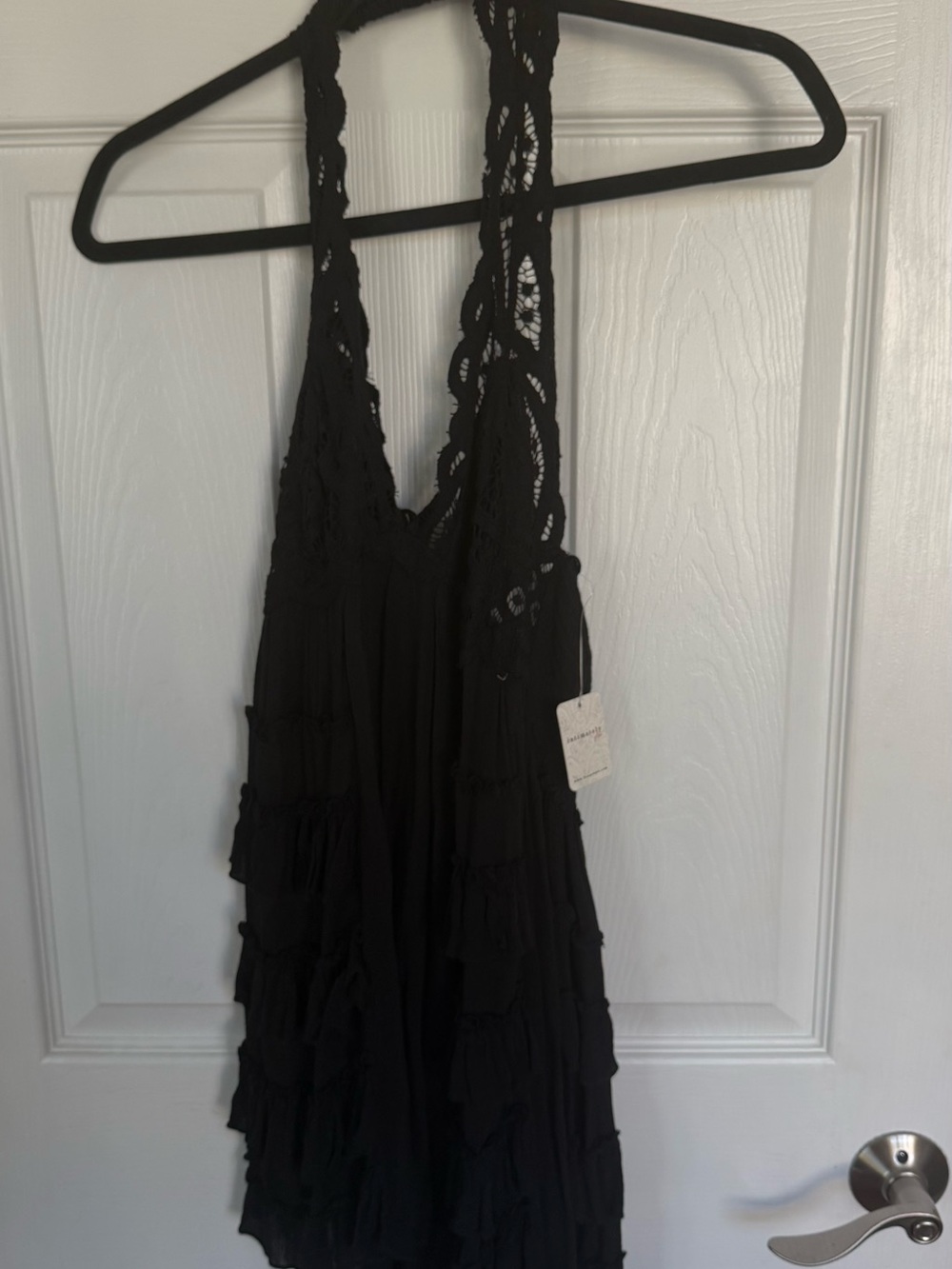 NWT Free People Adela Halter Slip Mini Dress Black👗🖤